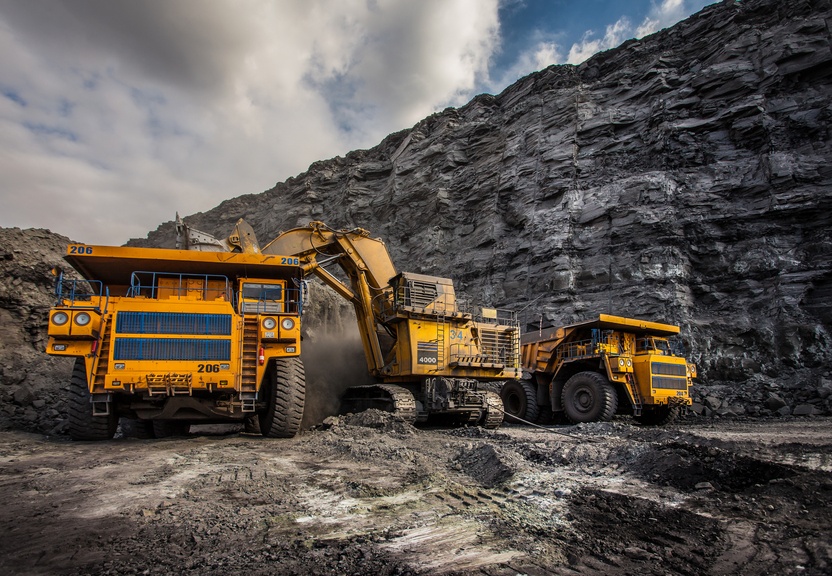 Coal production at one of the open fields in the south of Siberia