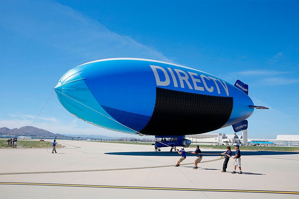 A general view as the DIRECTV Blimp
