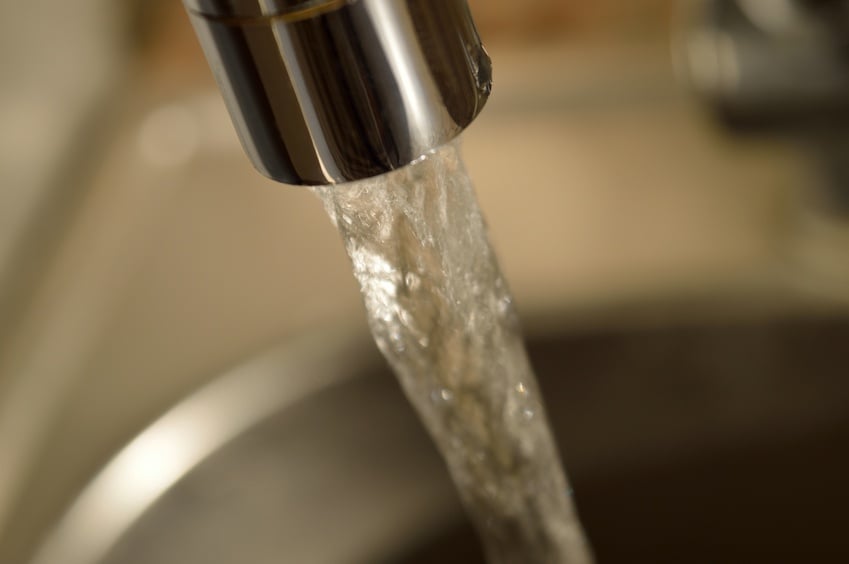 water running from a faucet