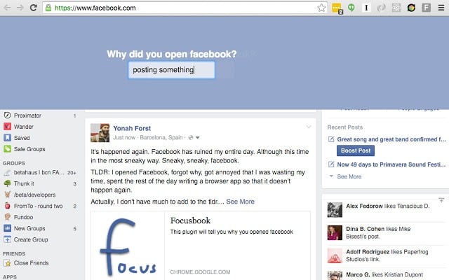 Focusbook - Chrome extensions