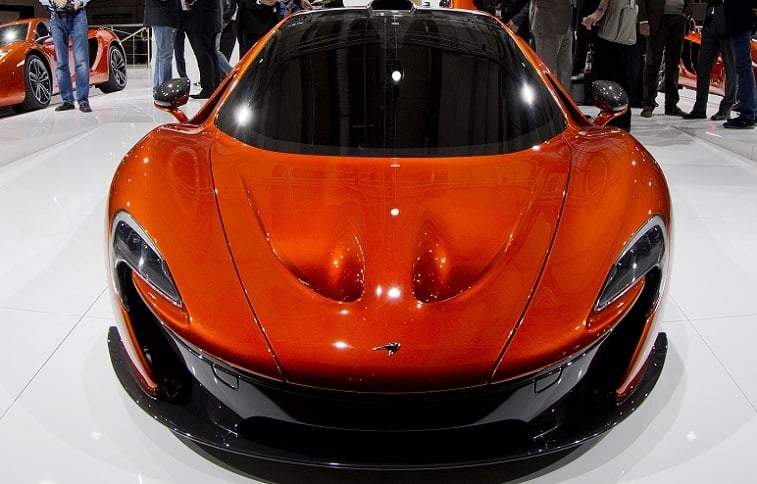 A Mc Laren P1 is displayed during the press days of the Paris Motor Show on September 28, 2012 at the Porte de Versailles exhibition center in Paris. The event runs from September 29, to October 14, 2012. AFP PHOTO JOEL SAGET (Photo credit should read JOEL SAGET/AFP/GettyImages)