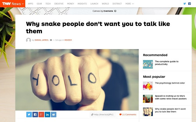 Millennials to Snake People - Chrome extensions