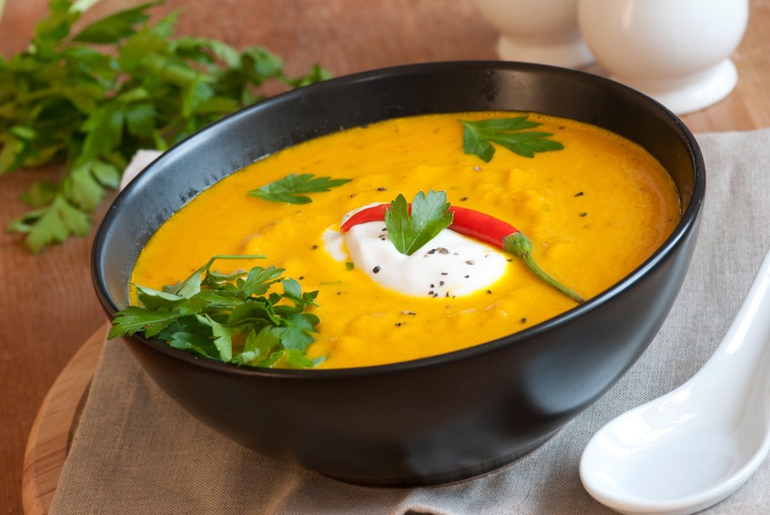 Roast squash and chili soup