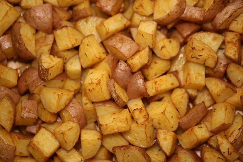 Oven baked potatoes pieces