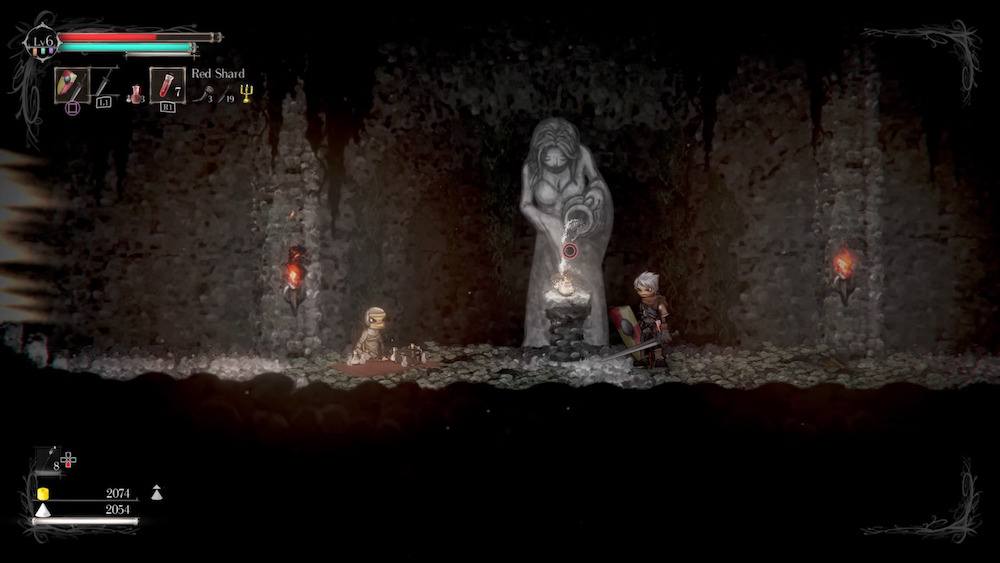 A dark side-scrolling game.