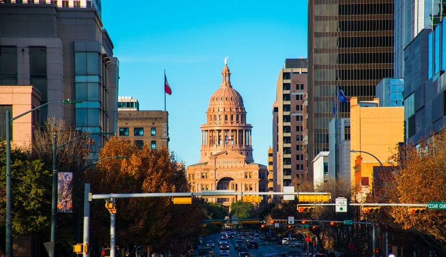 The Texas state capitol building