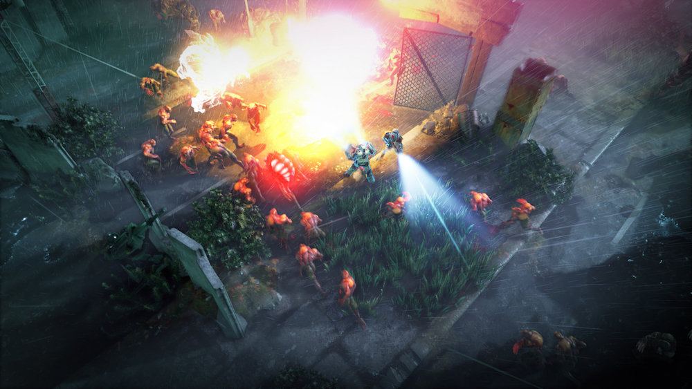 Soldiers fighting aliens.