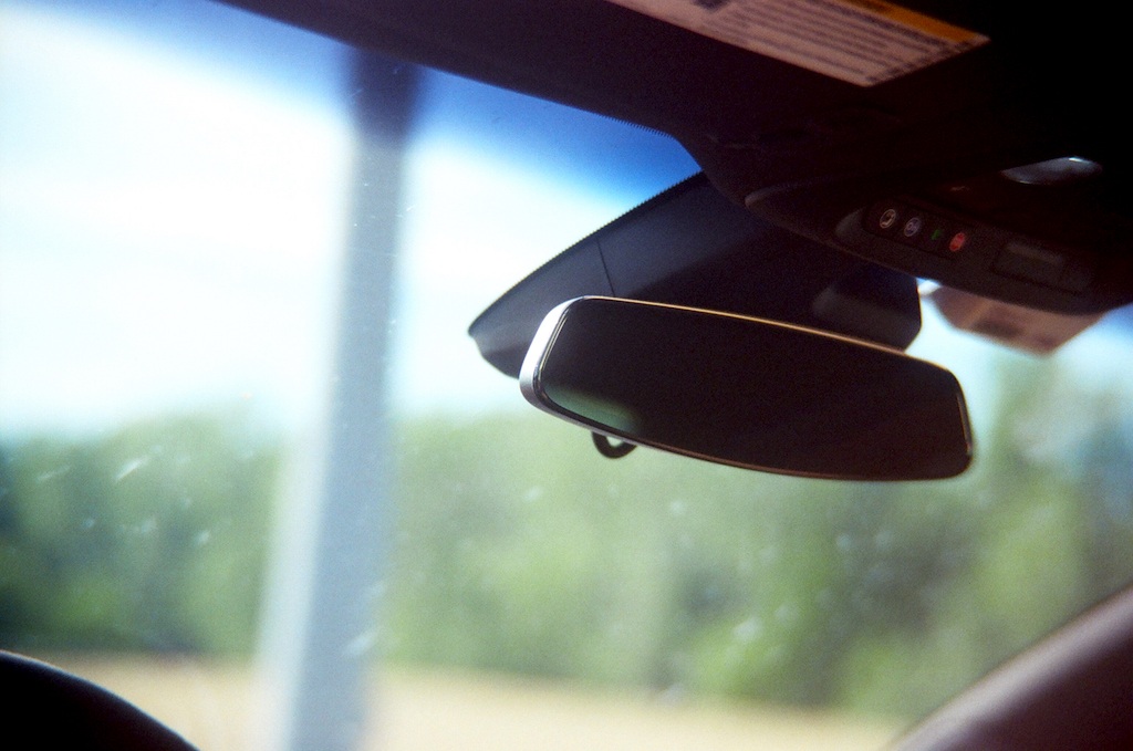 Even though it was auto-dimming, we loved the old-school look of the ATS-V's mirror.| Source: James Derek Sapienza/Autos Cheat Sheet