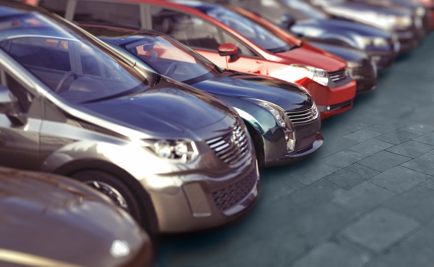 cars parked in a line
