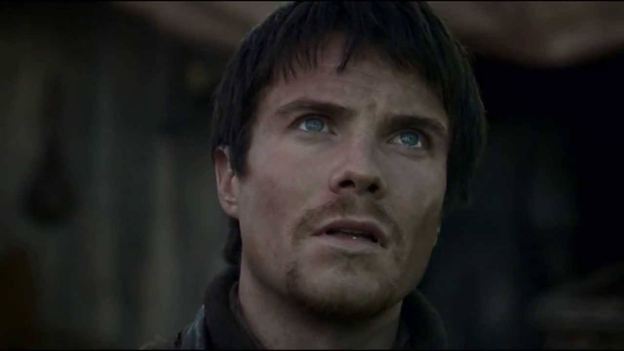 Gendry looking up in concern