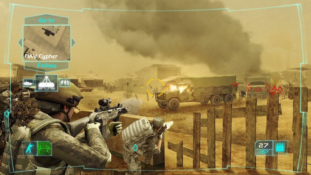 Soldiers on the battlefield in Ghost Recon: Advanced Warfighter