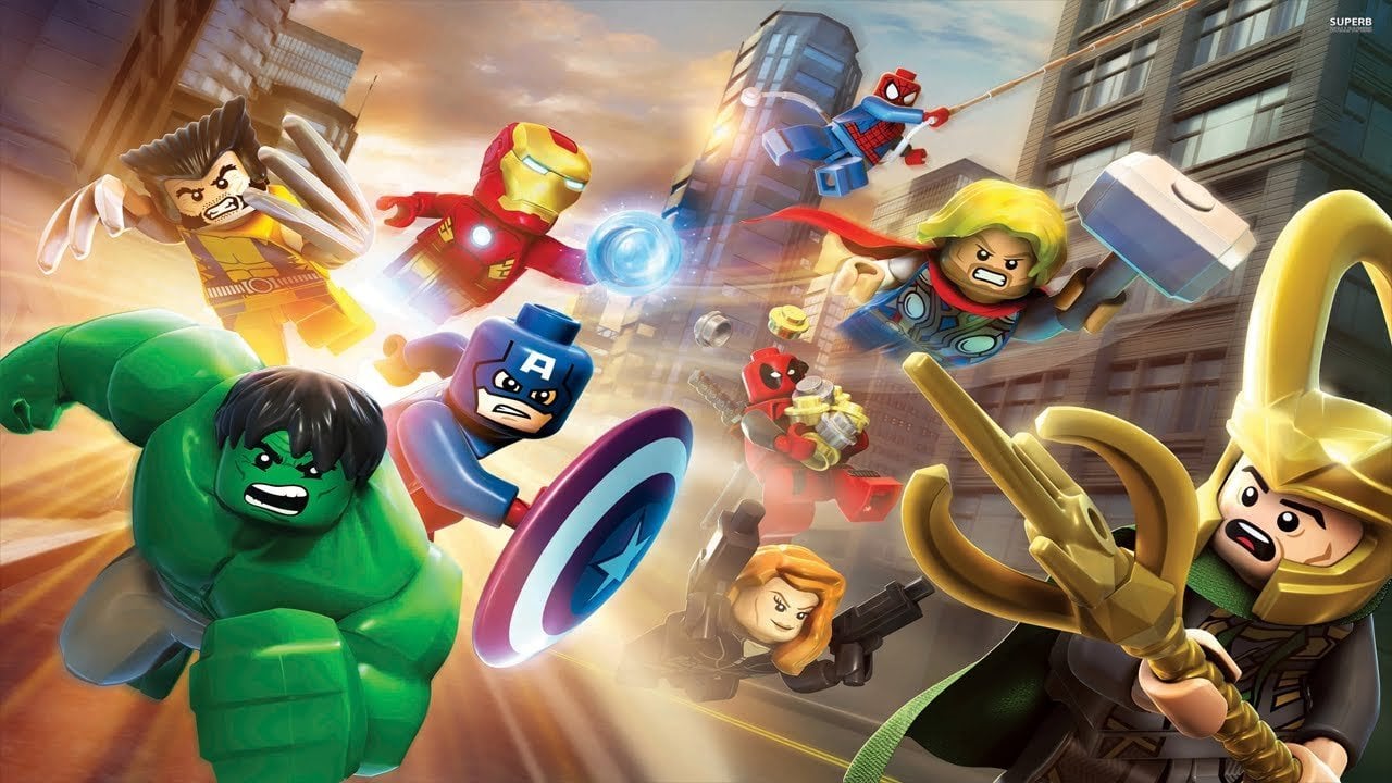 Lego versions of Marvel superheroes.