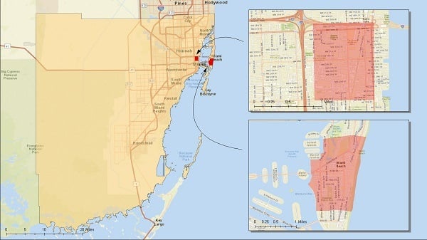 map of zika virus in miami