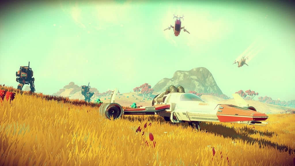 A space ship on a distant planet.