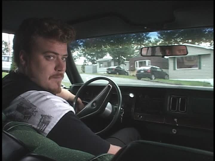 Ricky from 'Trailer Park Boys' , an expert at losing money, sits behind the wheel of his car