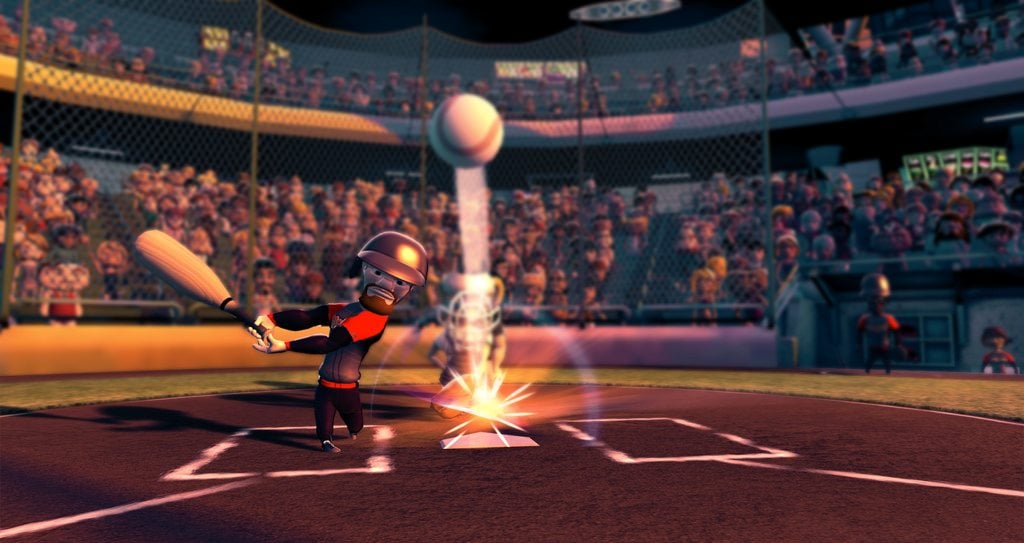 Cartoon baseball players playing baseball.