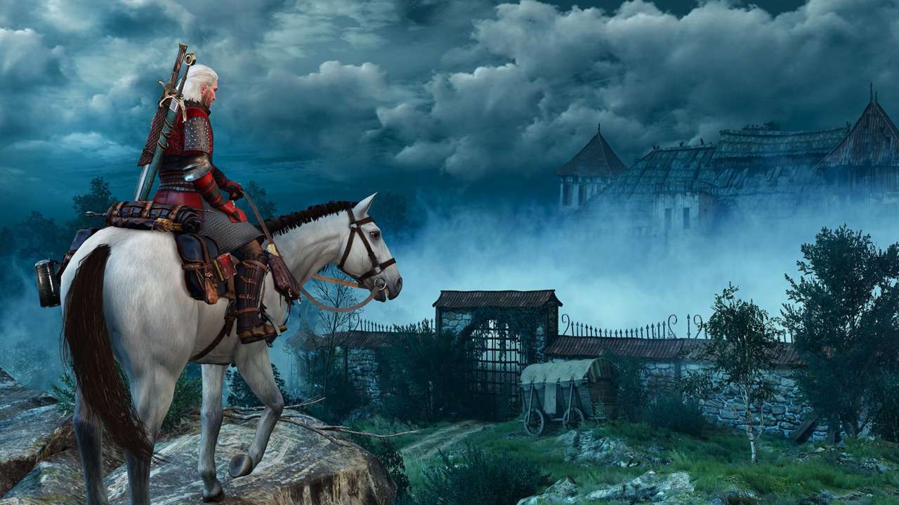 Geralt on a horse.
