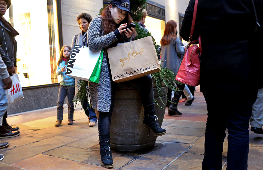 woman with shopping bags