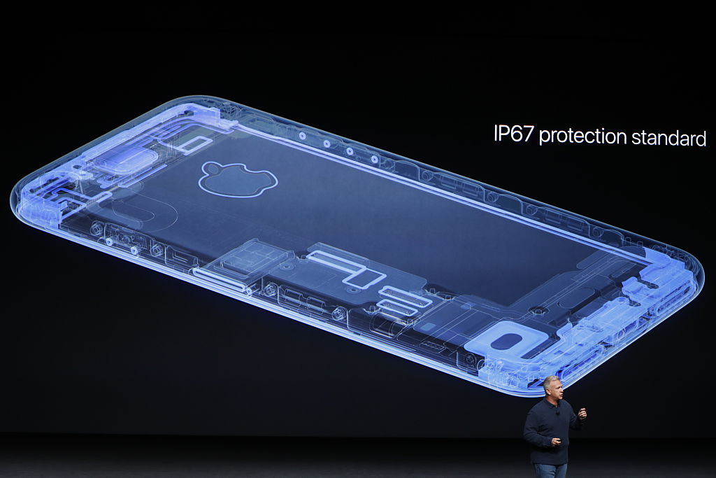Phil Schiller speaks on the new Apple iPhone 7 during a launch event