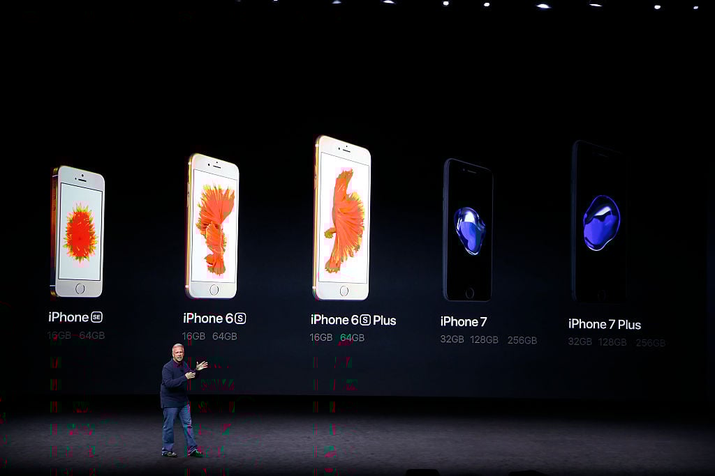 Apple Senior Vice President Phil Schiller speaks on stage