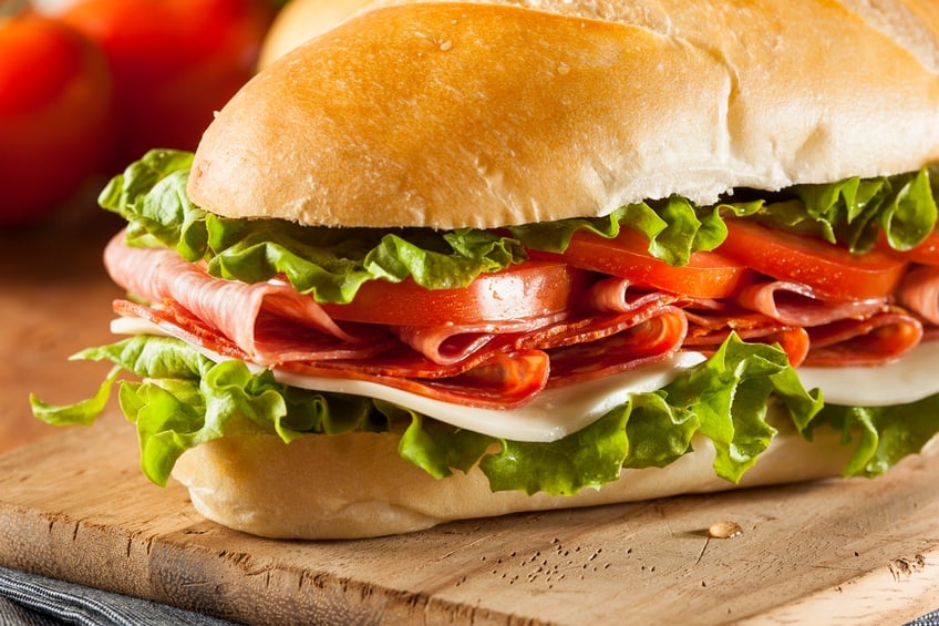 Italian Sub Sandwich with Salami