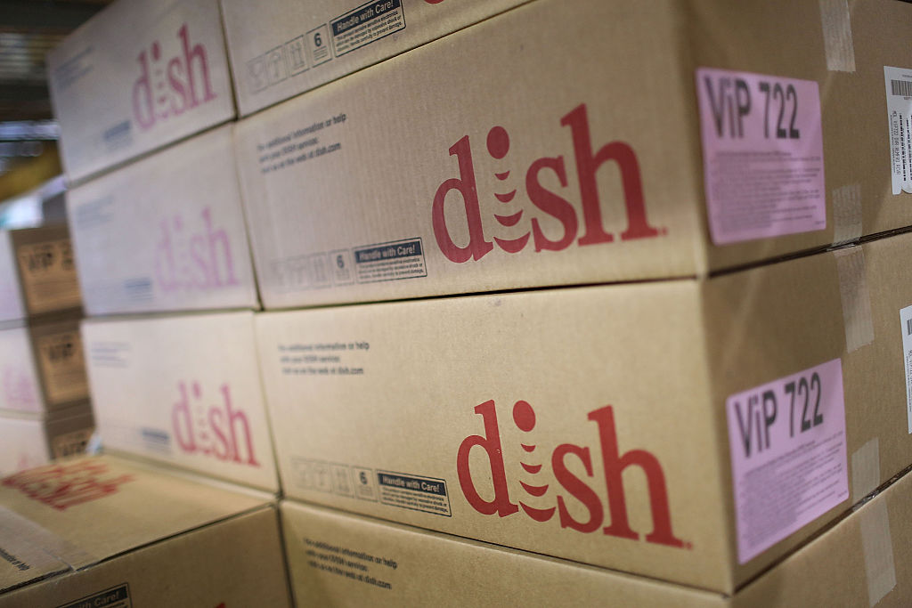 Dish Network equipment is seen in boxes