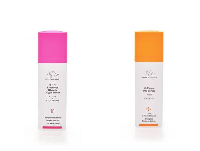 Drunk Elephant T.L.C. Framboos Glycolic Night Serum and C-Firma Day Serum