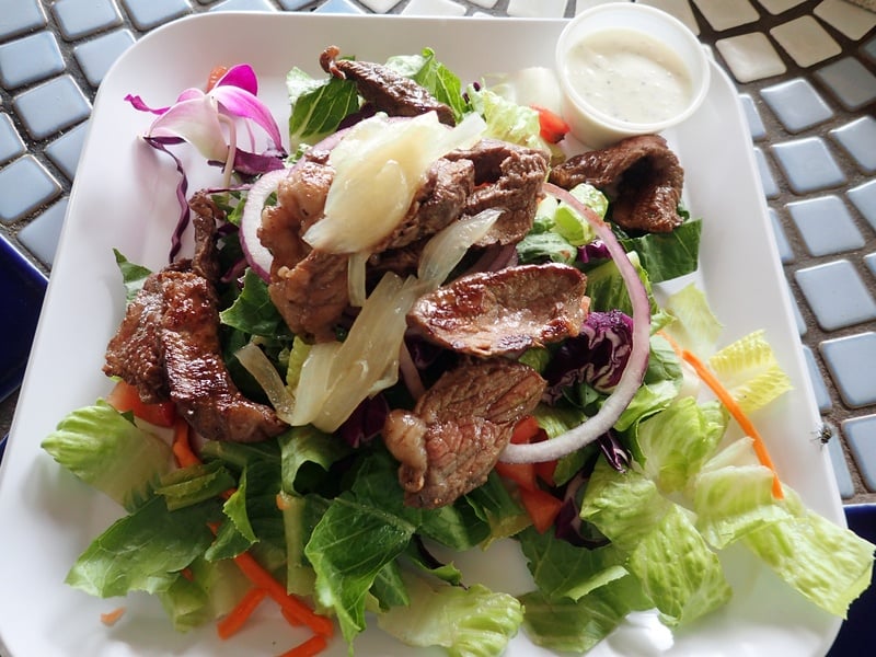 Steak Salad with lettuce