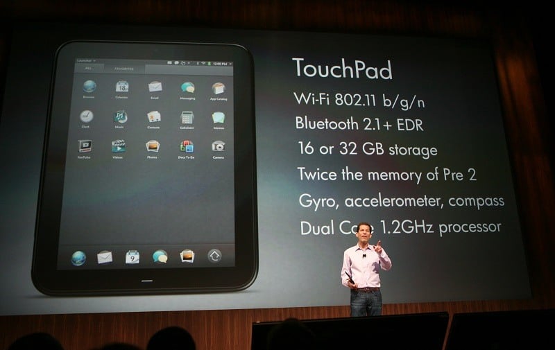 Jon Rubinstein, senior vice president and general manager of HP Palm, introduces the HP Touchpad back in 2011