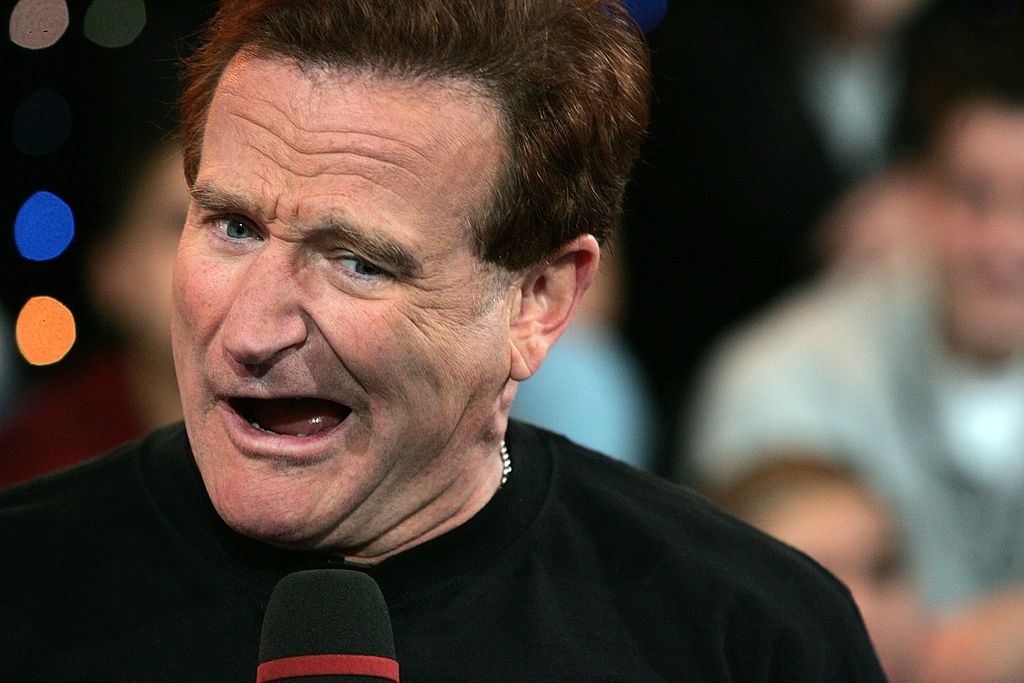Robin Williams appears onstage during MTV's Total Request Live