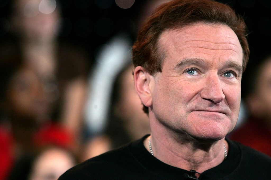 Robin Williams onstage during MTV's Total Request Live