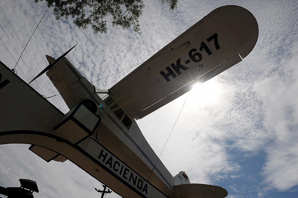 The "HK617" Colombian airplane used by drug lord Pablo Escobar to send his first cocaine shipment into the United States | RAUL ARBOLEDA/AFP/Getty Images
