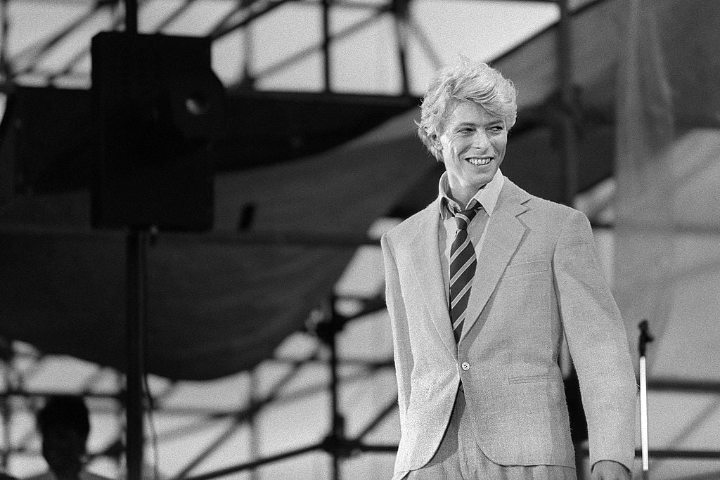 British singer David Bowie performs on stage at the Auteuil's Hippodrome in Paris