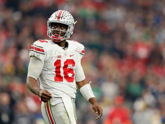 J.T. Barrett playing football