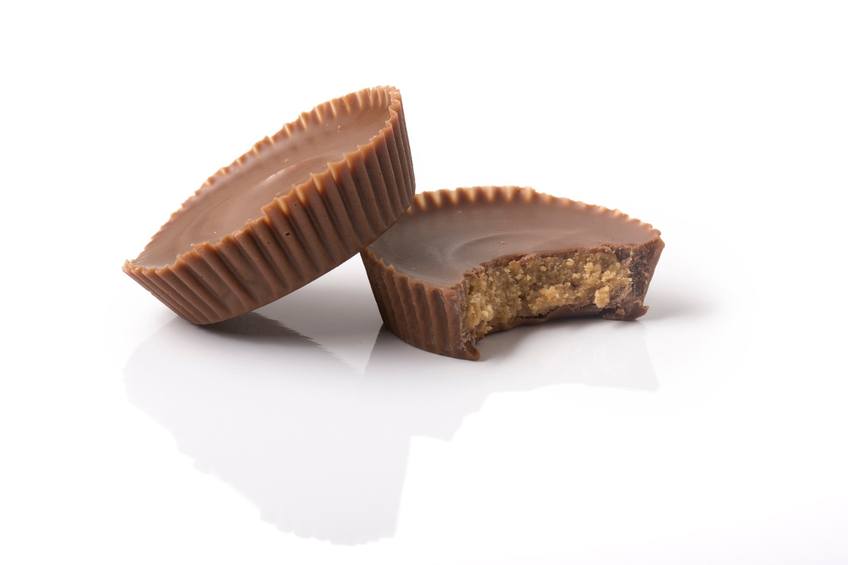 Two chocolate peanut butter cups