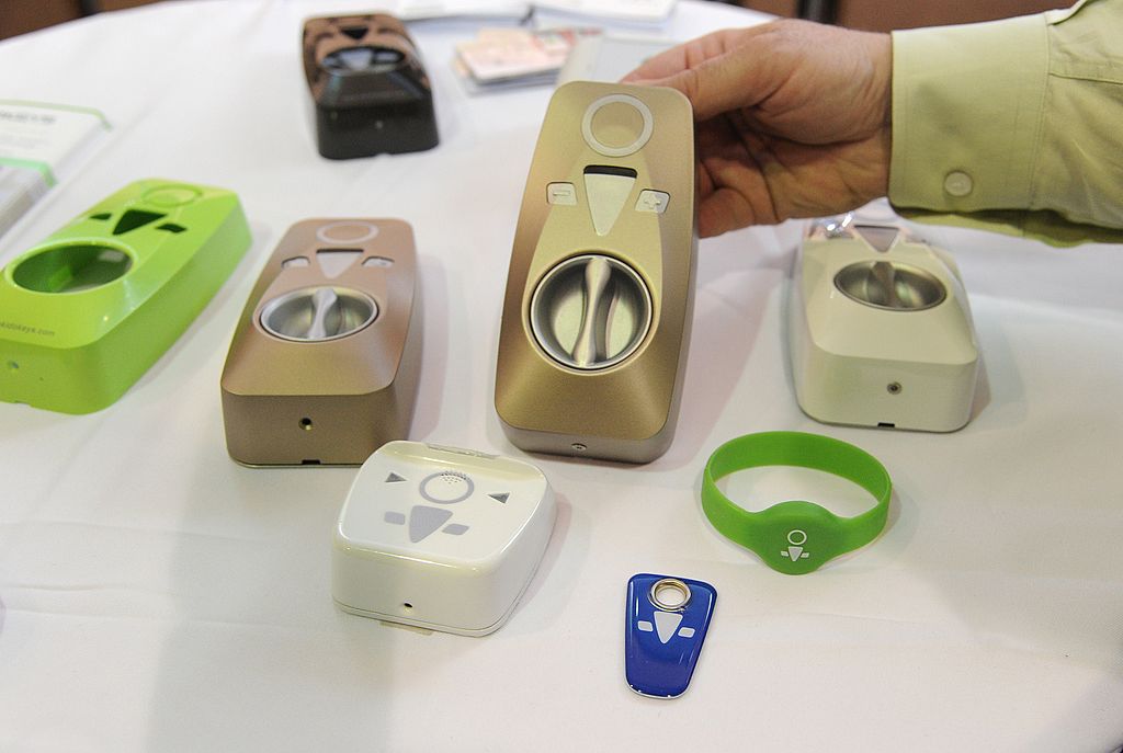 OKIDOKEY smart locks and smart keys are displayed at CES