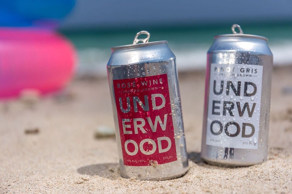 canned wines at the beach