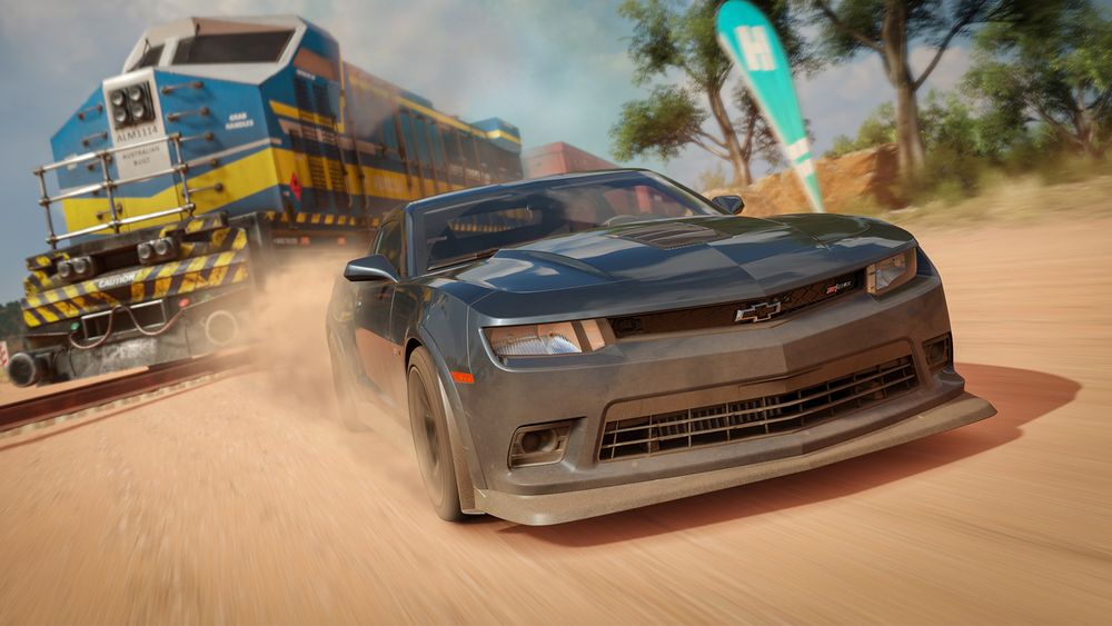 Racing a train in 'Forza Horizon 3'