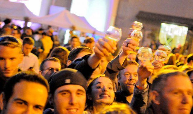 drinking beer at the Great Pumpkin Beer Festival