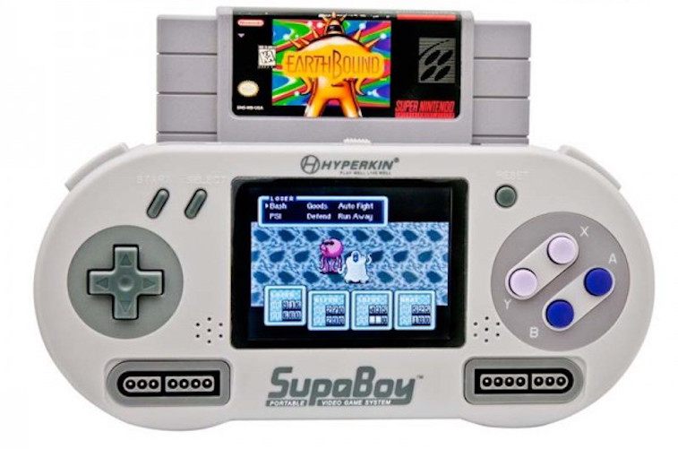 A portable SNES that plays SNES cartridges