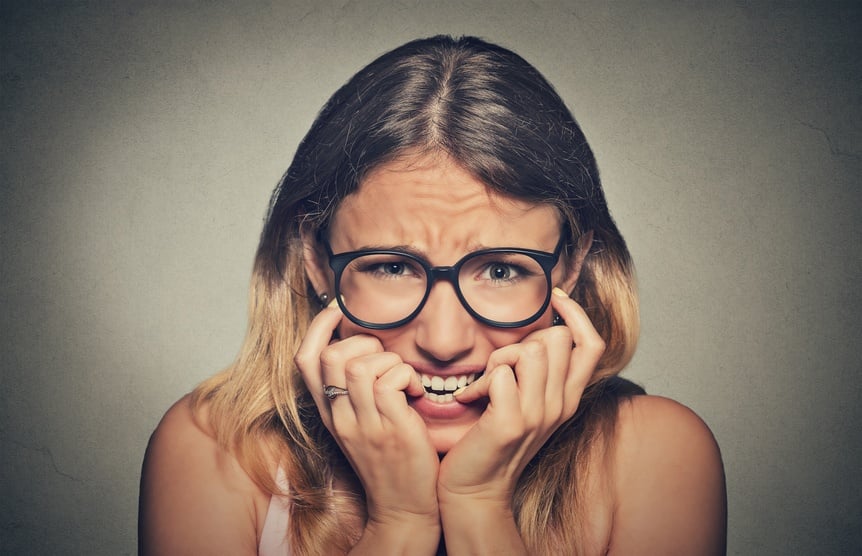 Nervous and stressed young woman