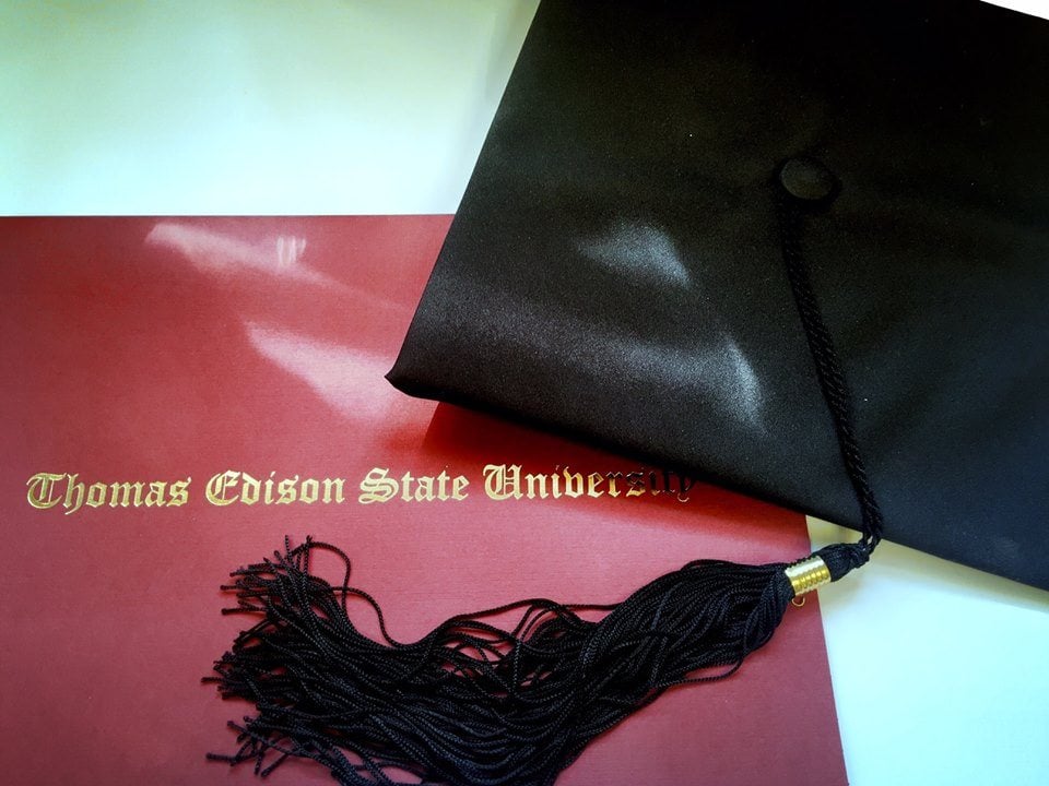 A diploma from Thomas Edison State University