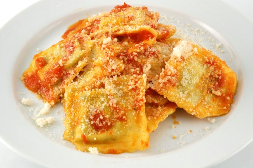 ravioli with parmesan cheese