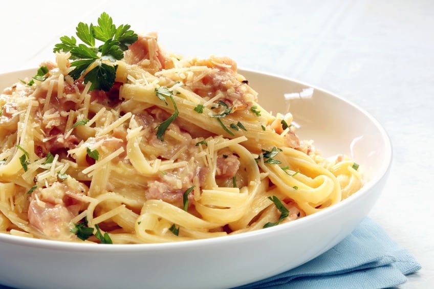 Chicken bacon alfredo pasta