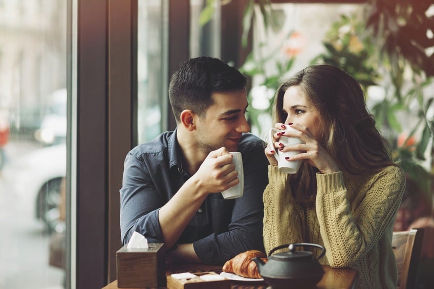 Couple making eye contact