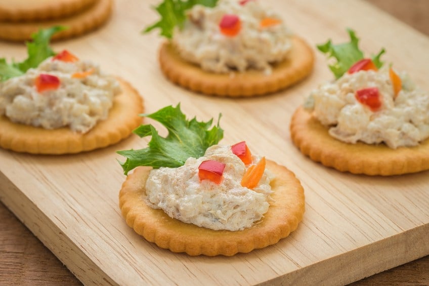 Crackers with tuna salad