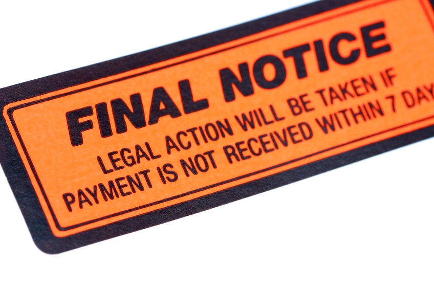 final notice sticker