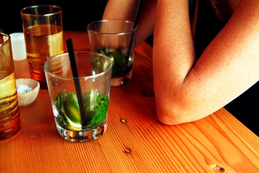 Empty Mojito Glasses