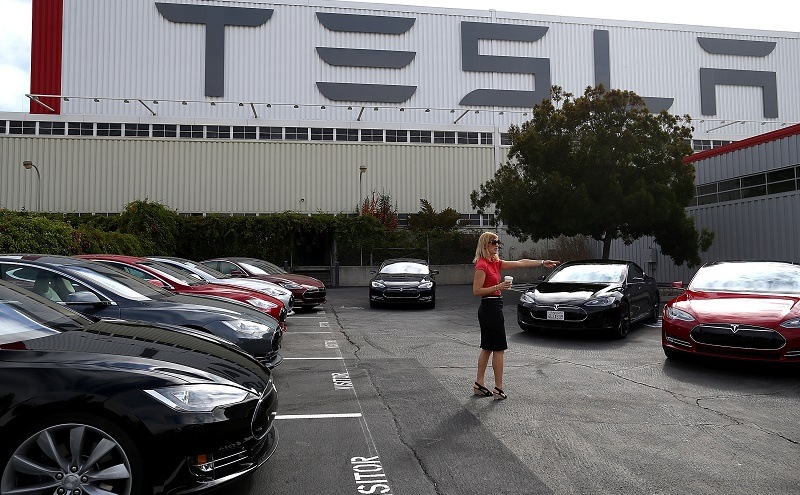 A scene from the Tesla Factory in Fremont