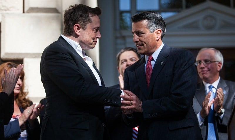 Tesla CEO Elon Musk with Nevada Governor Brian Sandoval
